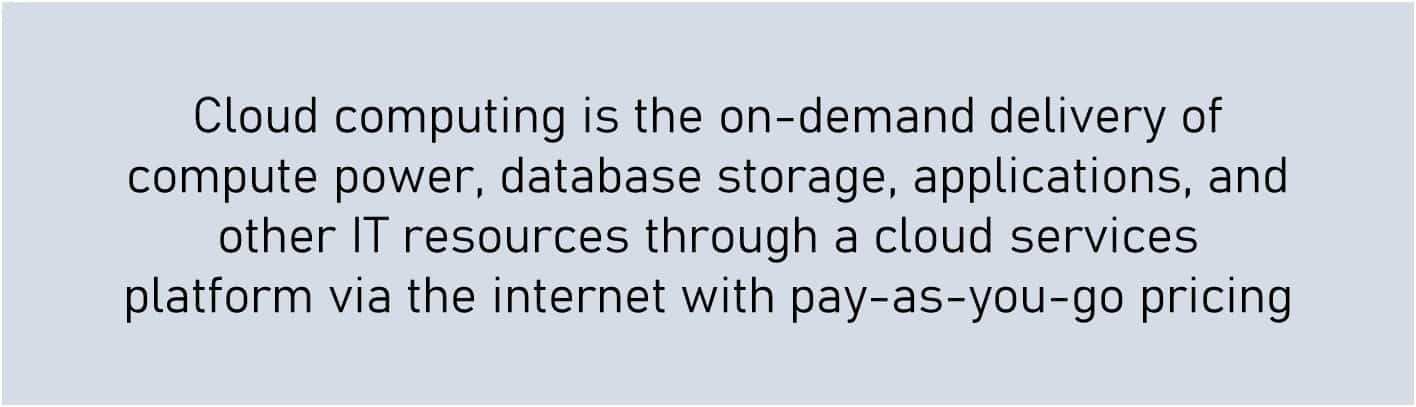 definition of cloud computing
