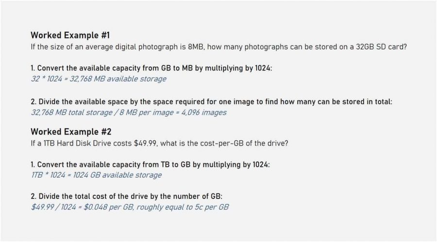 kb to mb to gb to tb - calculating data storage requirements