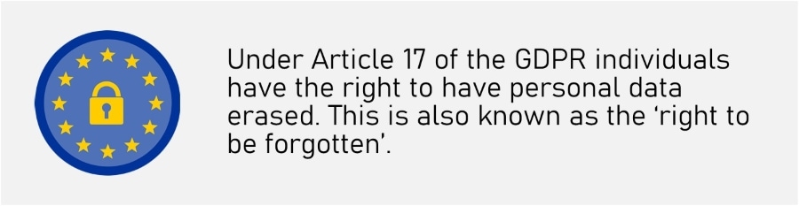 Steps to GDPR compliance - Right to be Forgotten