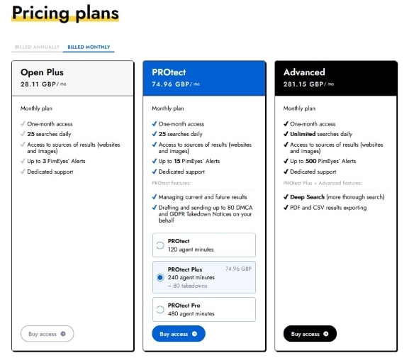 PimEyes - Pricing PimEyes Free