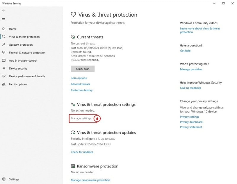 Fix Antimalware Service Executable - Step 4